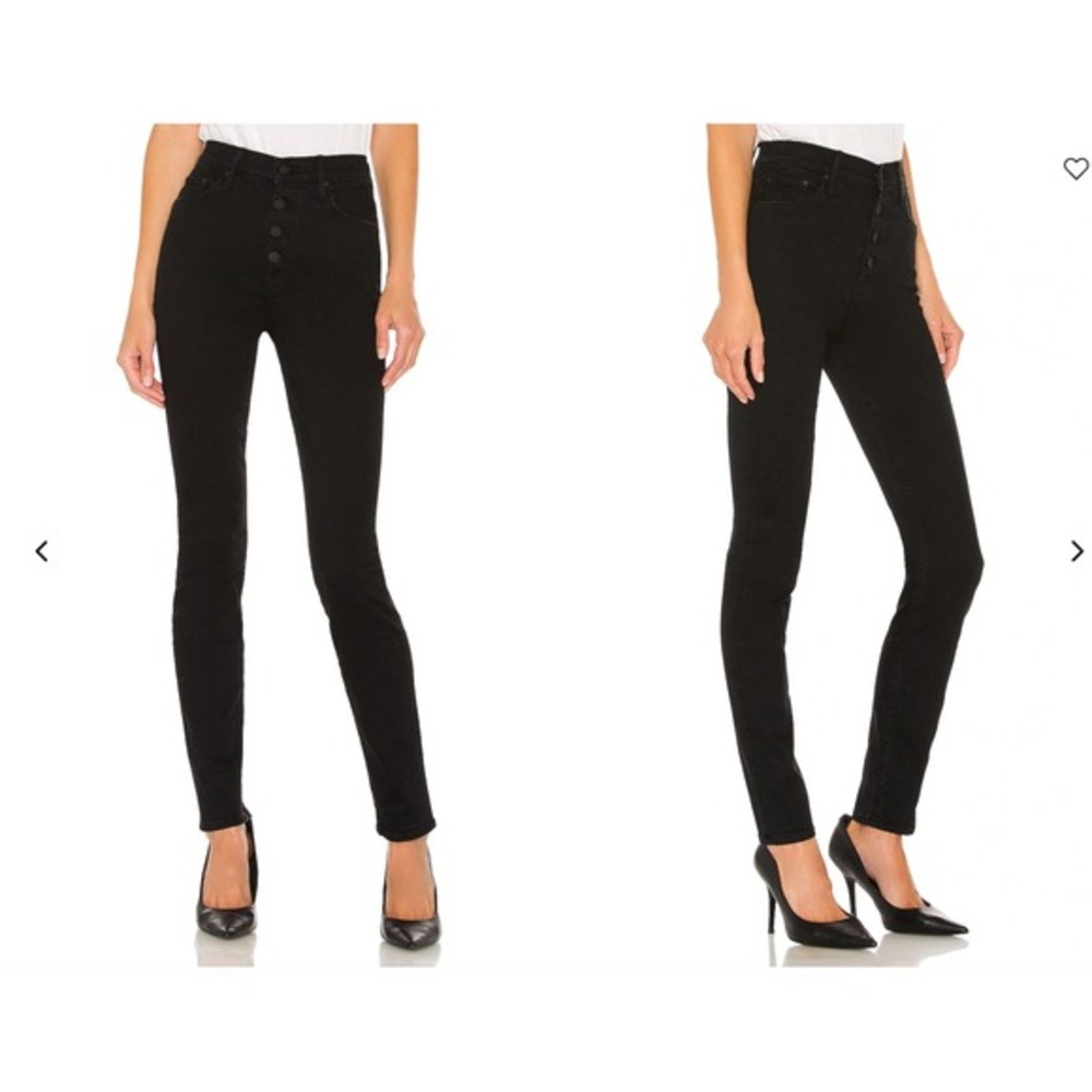 Mother The Pixie Swooner Skimp Jeans‎ Not Guilty Black High Rise Button Fly 32